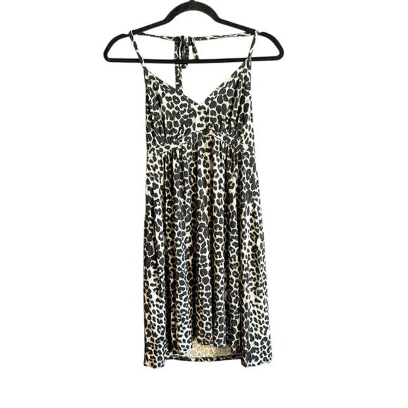 Y2K express Leopard Print Spaghetti Strap mini dress size M - Picture 1 of 6